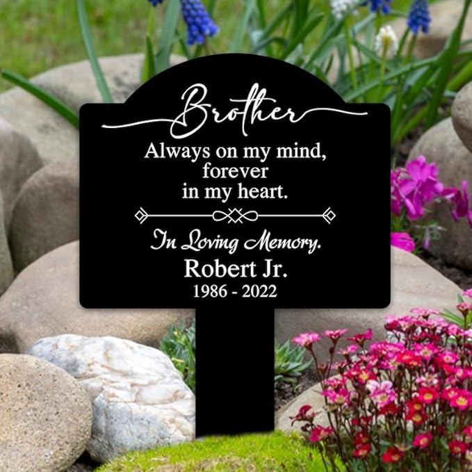 DINOZOZO Elegent Mom Dad Grave Marker In Loving Memory Memorial Stake Sympathy Gifts Custom Metal Signs2