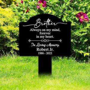 DINOZOZO Elegent Mom Dad Grave Marker In Loving Memory Memorial Stake Sympathy Gifts Custom Metal Signs4