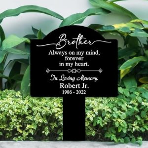 DINOZOZO Elegent Mom Dad Grave Marker In Loving Memory Memorial Stake Sympathy Gifts Custom Metal Signs5