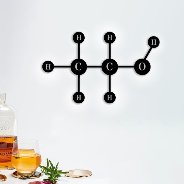 DINOZOZO Ethanol Molecule Science Art Chemistry Art Custom Metal Signs