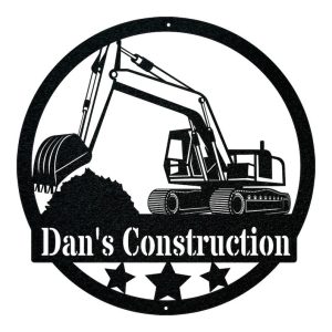 DINOZOZO Excavator Construction Vehicle Business Custom Metal Signs2