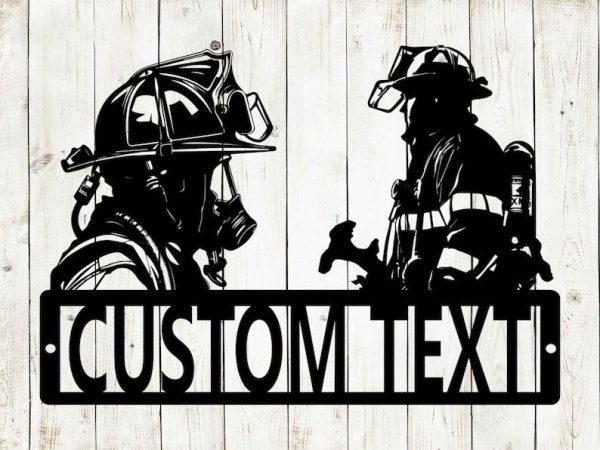 DINOZOZO Firefighter Fire Engine Fire Department Custom Metal Signs