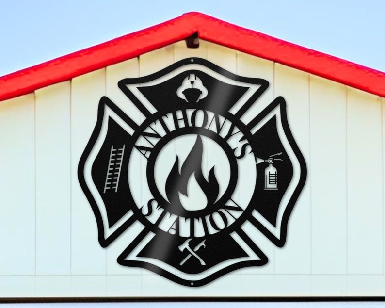 DINOZOZO Firefighter Fire Station Fire Department Custom Metal Signs
