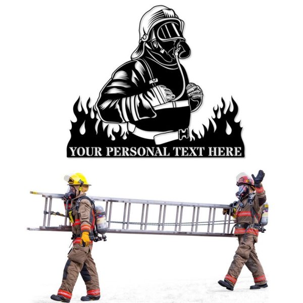 DINOZOZO Firefighter First Responder Fire And Rescue Fire Department Custom Metal Signs