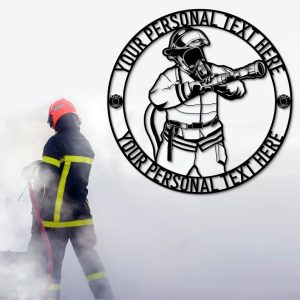 DINOZOZO Firefighter Name Fire Department Custom Metal Signs4