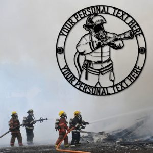 DINOZOZO Firefighter Name Fire Department Custom Metal Signse3