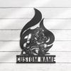 DINOZOZO Firefighter in Flames Fire Department Custom Metal Signs4