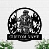 DINOZOZO Firefighter in Flames Firefighter Gift Fire Department Custom Metal Signs