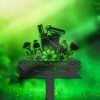 DINOZOZO Floral Cleaning Tools Maid Grave Marker Memorial Sign with Stake Sympathy Gifts for Loss of Loved One Custom Metal Signs3