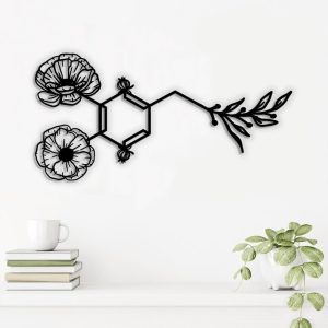DINOZOZO Floral Dopamine Molecule Science Art Chemistry Art Custom Metal Signs
