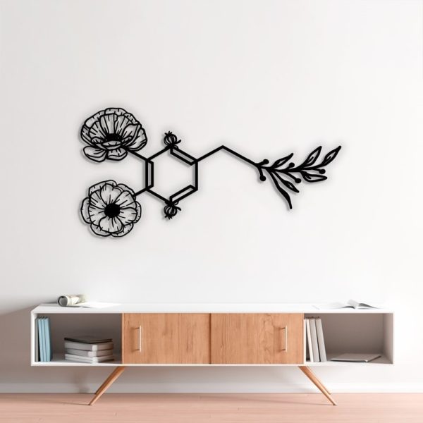 DINOZOZO Floral Dopamine Molecule Science Art Chemistry Art Custom Metal Signs