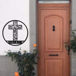 DINOZOZO Floral Faith Cross Christian Custom Metal Signs2
