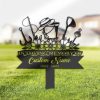 DINOZOZO Floral Fishing Tools Fisherman Grave Marker Memorial Sign with Stake Sympathy Gifts for Loss of Loved One Custom Metal Signs2