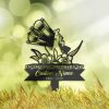 DINOZOZO Floral Makeup Tools Makeup Artist Grave Marker Memorial Sign with Stake Sympathy Gifts for Loss of Loved One Custom Metal Signs 1