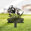 DINOZOZO Floral Makeup Tools Makeup Artist Grave Marker Memorial Sign with Stake Sympathy Gifts for Loss of Loved One Custom Metal Signs2 1