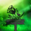 DINOZOZO Floral Makeup Tools Makeup Artist Grave Marker Memorial Sign with Stake Sympathy Gifts for Loss of Loved One Custom Metal Signs3 1