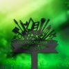 DINOZOZO Floral Makeup Tools Makeup Artist Grave Marker Memorial Sign with Stake Sympathy Gifts for Loss of Loved One Custom Metal Signs3