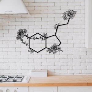 DINOZOZO Flowered Serotonin Symbol of Happiness Science Art Chemistry Art Custom Metal Signs5