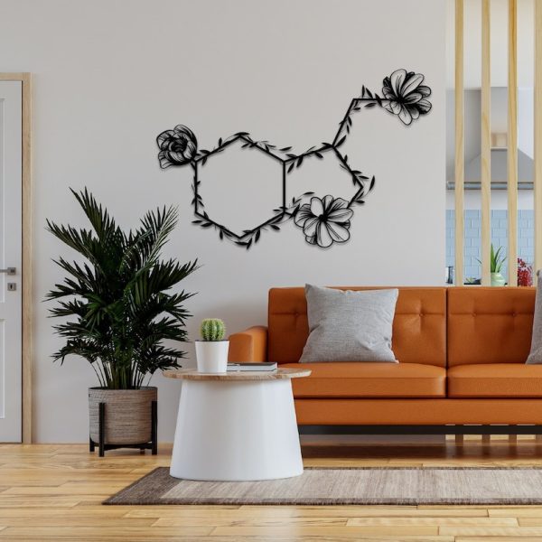 DINOZOZO Flowered Serotonin Symbol of Happiness V1 Science Art Chemistry Art Custom Metal Signs