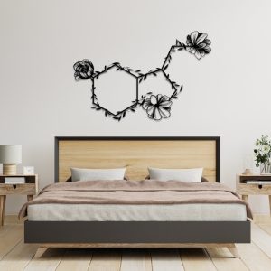 DINOZOZO Flowered Serotonin Symbol of Happiness V1 Science Art Chemistry Art Custom Metal Signs2