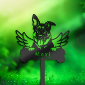 DINOZOZO German Shepherd Dog Grave Marker Garden Stakes Dog Memorial Gift Cemetery Decor Custom Metal Signs2