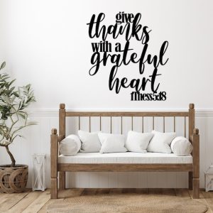DINOZOZO Give Thanks with a Grateful Heart Bible Verse Custom Metal Signs