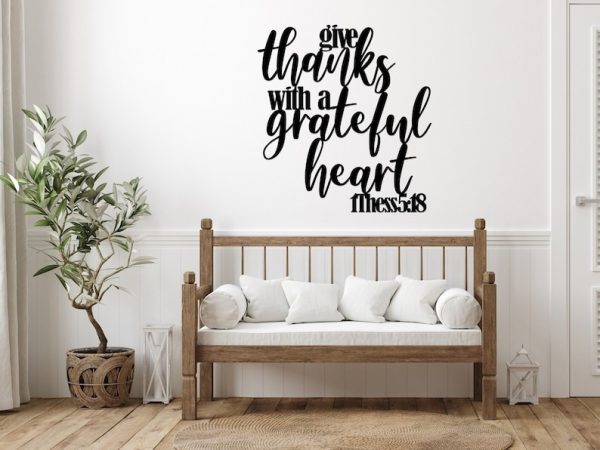 DINOZOZO Give Thanks with a Grateful Heart Bible Verse Custom Metal Signs