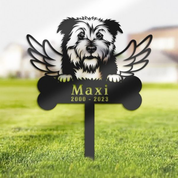 DINOZOZO Glen of Imaal Terrier Dog Grave Marker Garden Stakes Dog Memorial Gift Cemetery Decor Custom Metal Signs