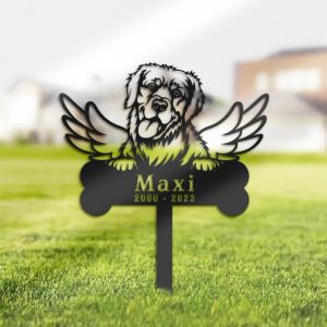 DINOZOZO Golden Retriever Dog Grave Marker Garden Stakes Dog Memorial Gift Cemetery Decor Custom Metal Signs