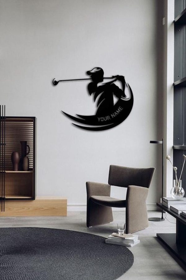 DINOZOZO Golfer Wall Art Golf Gifts for Men Custom Metal Signs