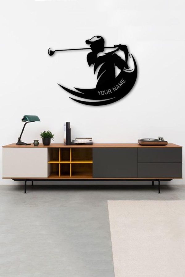 DINOZOZO Golfer Wall Art Golf Gifts for Men Custom Metal Signs
