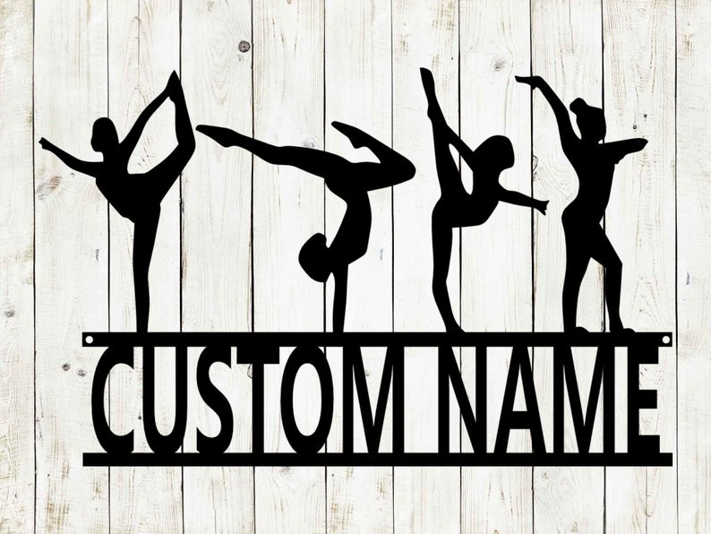 DINOZOZO Gymnastics Monogram Business Custom Metal Signs