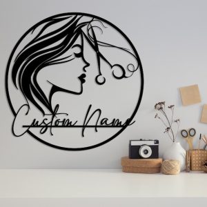 DINOZOZO Hair Dresser Woman Face Beauty Center Hair Salon Business Custom Metal Signs4