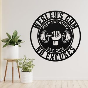 DINOZOZO Home Gym Sign Workout Room Heavy Weight Lifting Business Custom Metal Signs3
