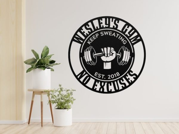 DINOZOZO Home Gym Sign Workout Room Heavy Weight Lifting Business Custom Metal Signs