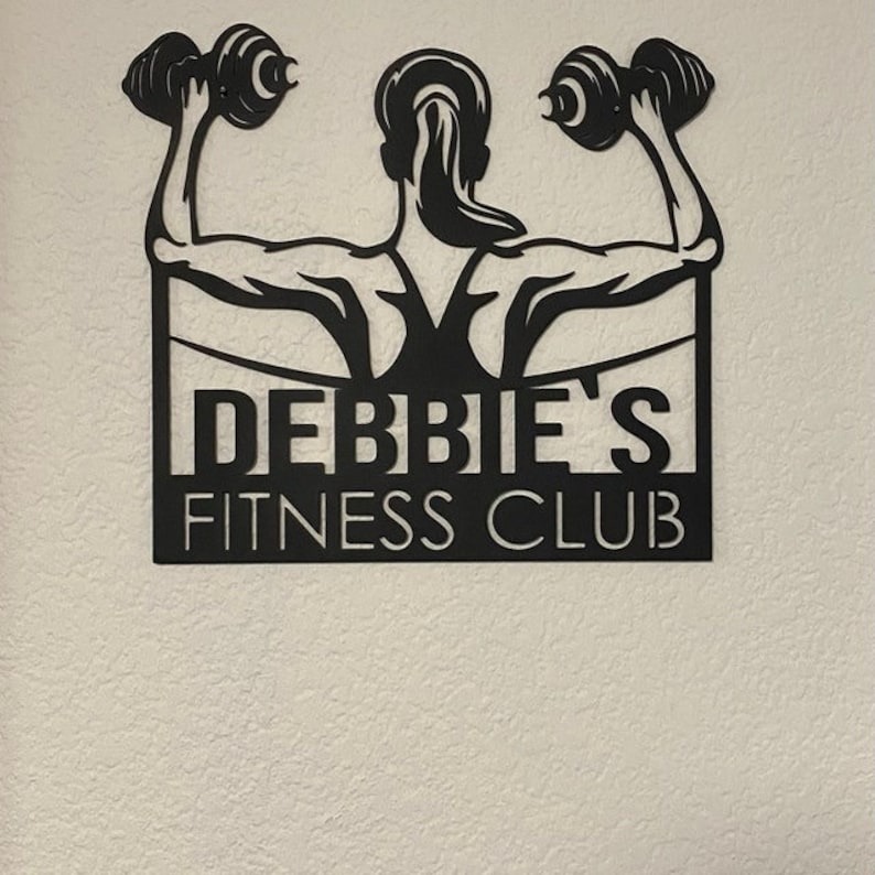 DINOZOZO Home Gym Sign Workout Room Womens Fitness Business Custom Metal Signs2