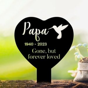 DINOZOZO Hummingbird Mom Dad Grave Marker Gone But Forever Loved Memorial Stake Sympathy Gifts Custom Metal Signs2