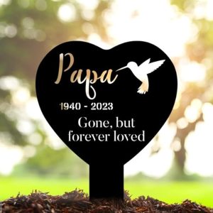 DINOZOZO Hummingbird Mom Dad Grave Marker Gone But Forever Loved Memorial Stake Sympathy Gifts Custom Metal Signs3