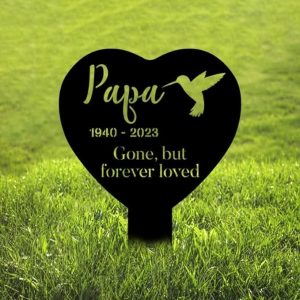 DINOZOZO Hummingbird Mom Dad Grave Marker Gone But Forever Loved Memorial Stake Sympathy Gifts Custom Metal Signs4