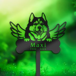 DINOZOZO Husky Dog Grave Marker Garden Stakes Dog Memorial Gift Cemetery Decor Custom Metal Signs2 1