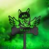 DINOZOZO Husky Dog Grave Marker Garden Stakes Dog Memorial Gift Cemetery Decor Custom Metal Signs2