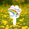 DINOZOZO Ill Meet You At The Rainbow Brigde Custom Dog Cat Photo Pet Grave Marker Garden Stakes Pet Memorial Gift Custom Metal Signs