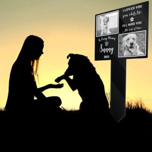 DINOZOZO In Loving Memory Custom Dog Cat Photo Pet Grave Marker Garden Stakes Pet Memorial Gift Custom Metal Signs4