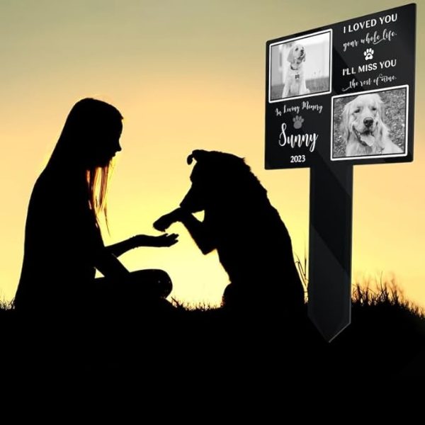DINOZOZO In Loving Memory Custom Dog Cat Photo Pet Grave Marker Garden Stakes Pet Memorial Gift Custom Metal Signs