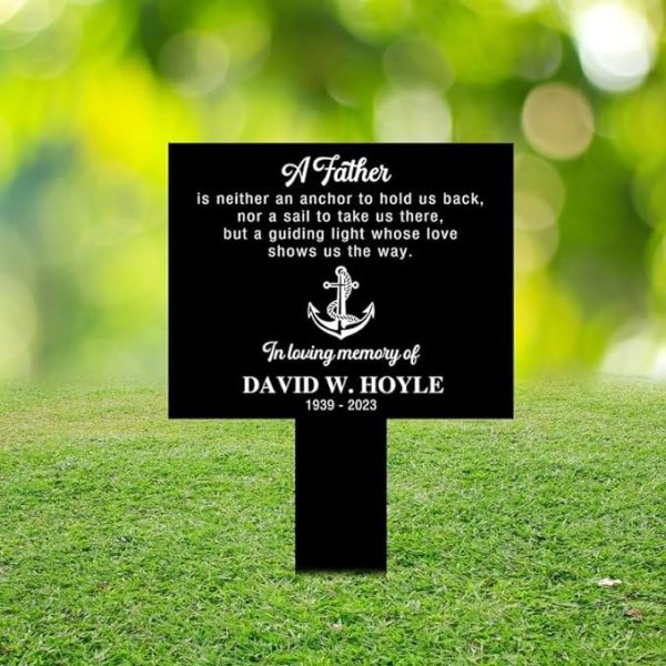 DINOZOZO In Loving Memory Of Navy Dad Anchor Grave Marker Memorial Stake Sympathy Gifts Custom Metal Signs
