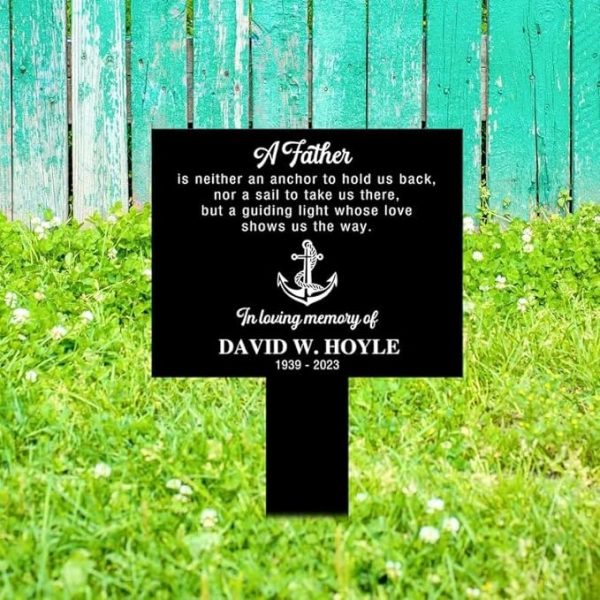 DINOZOZO In Loving Memory Of Navy Dad Anchor Grave Marker Memorial Stake Sympathy Gifts Custom Metal Signs