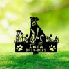 DINOZOZO Irish Terriers Dog Grave Marker Garden Stakes Dog Sympathy Gift Cemetery Decor Memorial Custom Metal Signs