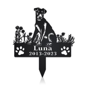 DINOZOZO Irish Terriers Dog Grave Marker Garden Stakes Dog Sympathy Gift Cemetery Decor Memorial Custom Metal Signs2