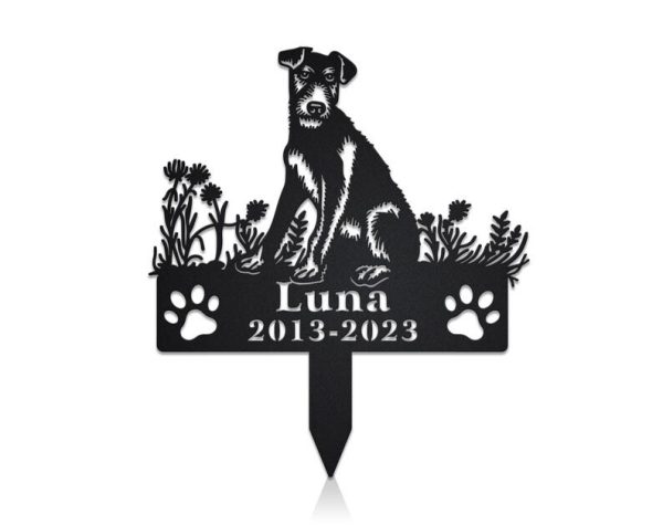 DINOZOZO Irish Terriers Dog Grave Marker Garden Stakes Dog Sympathy Gift Cemetery Decor Memorial Custom Metal Signs
