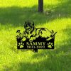 DINOZOZO Irish Wolfhound Dog Grave Marker Garden Stakes Dog Sympathy Gift Cemetery Decor Memorial Custom Metal Signs2